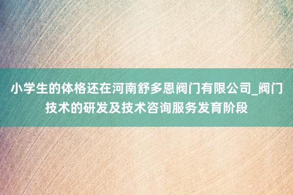 小学生的体格还在河南舒多恩阀门有限公司_阀门技术的研发及技术咨询服务发育阶段